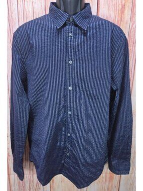 Armani Exchange Mens Navy Striped Shirt Medium